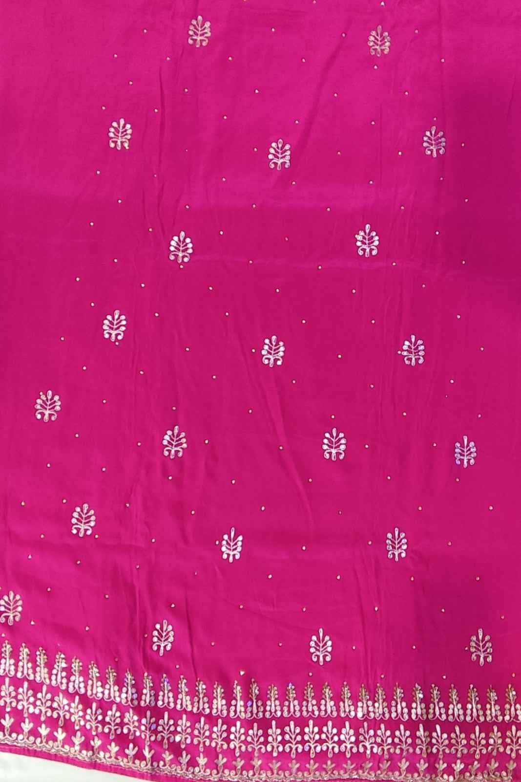 Magenta Gota Patti Unstitched Crepe Suit