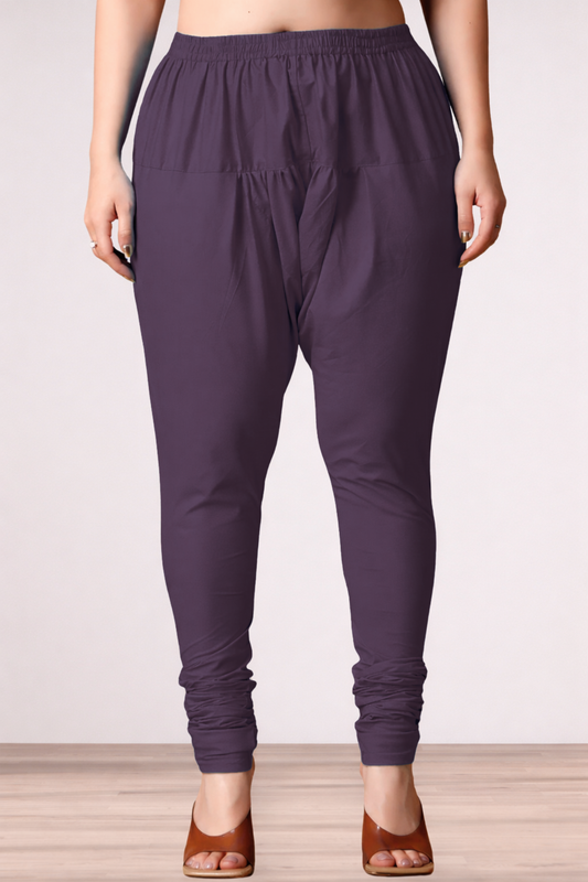 Wine Rayon Churidar Pants