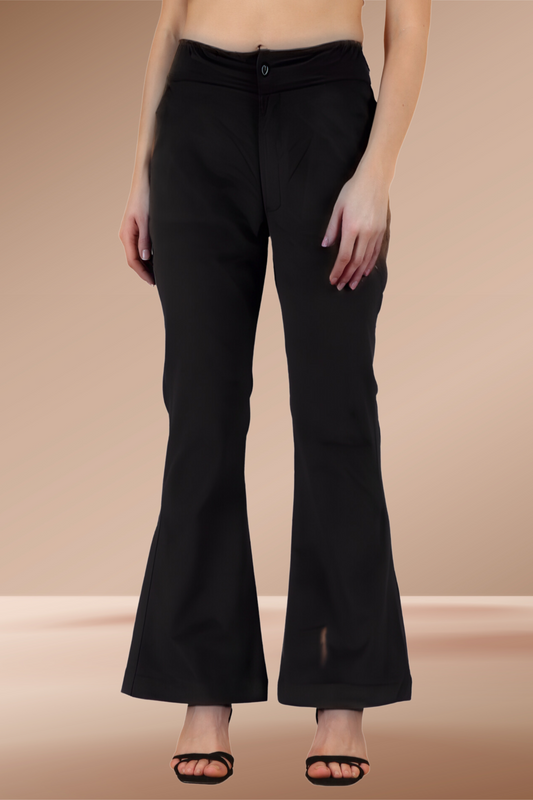 Buy Plus Size Black Corduroy Bell Bottom At Apella | Sizes XS to 10 XL | India | Free Delivery | Customized