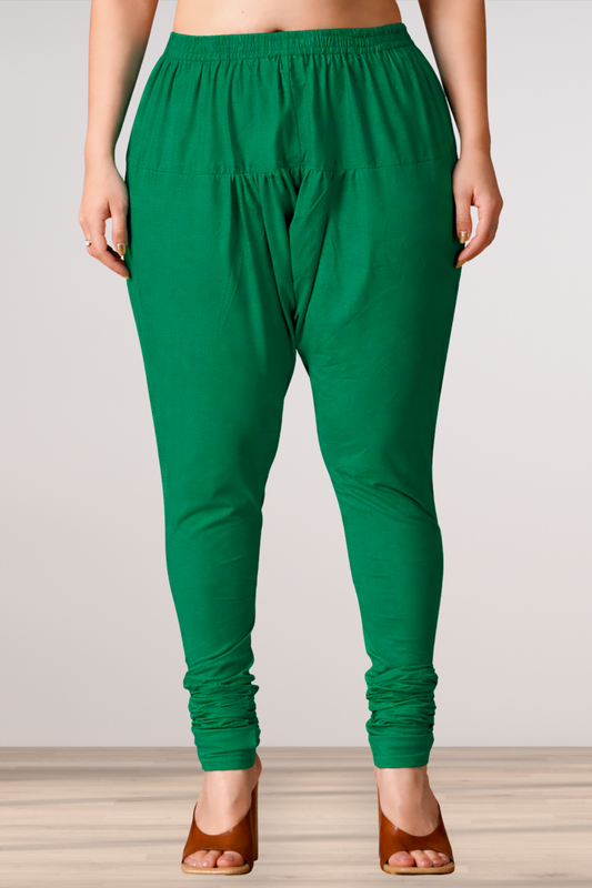 Dark Green Rayon Churidar Pants