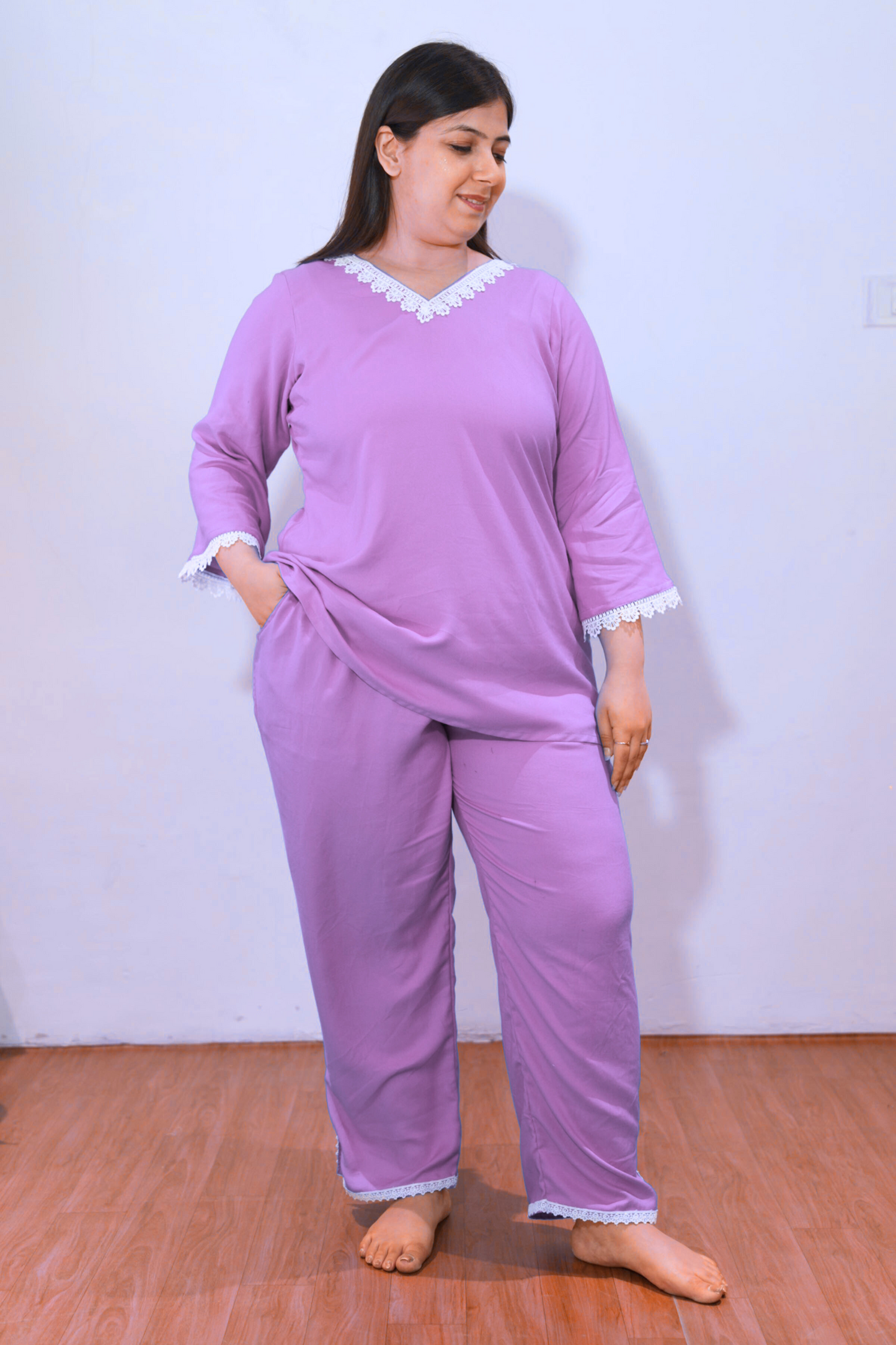 Lilac Dream Rayon Night Suit