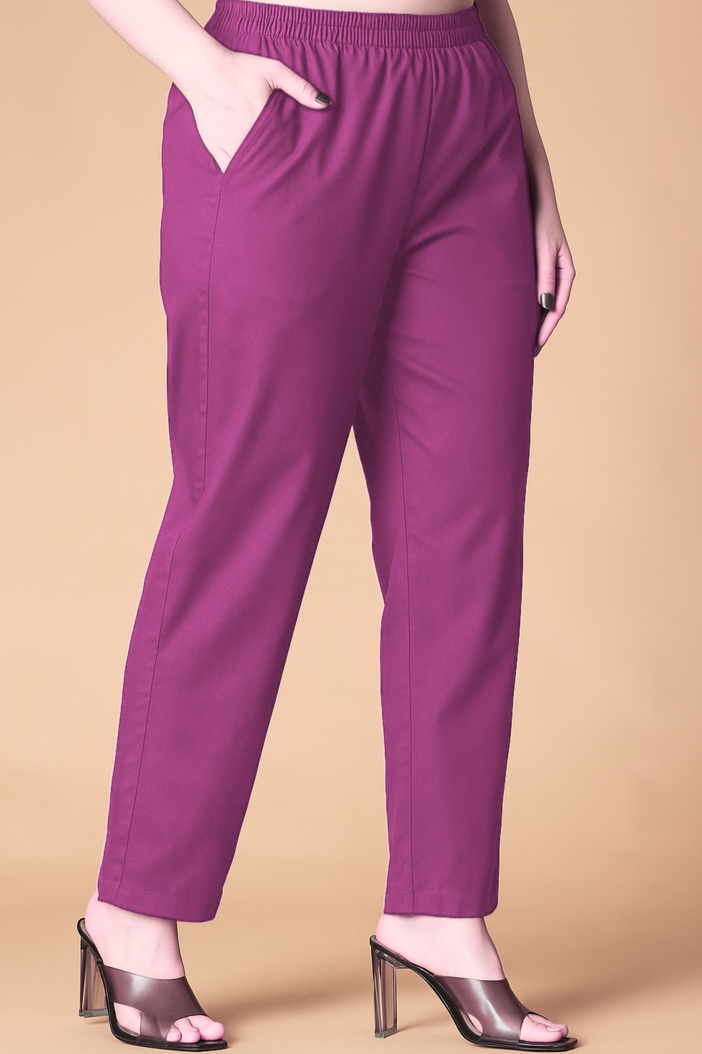 Fuchsia Pink Cotton Kurti Pant