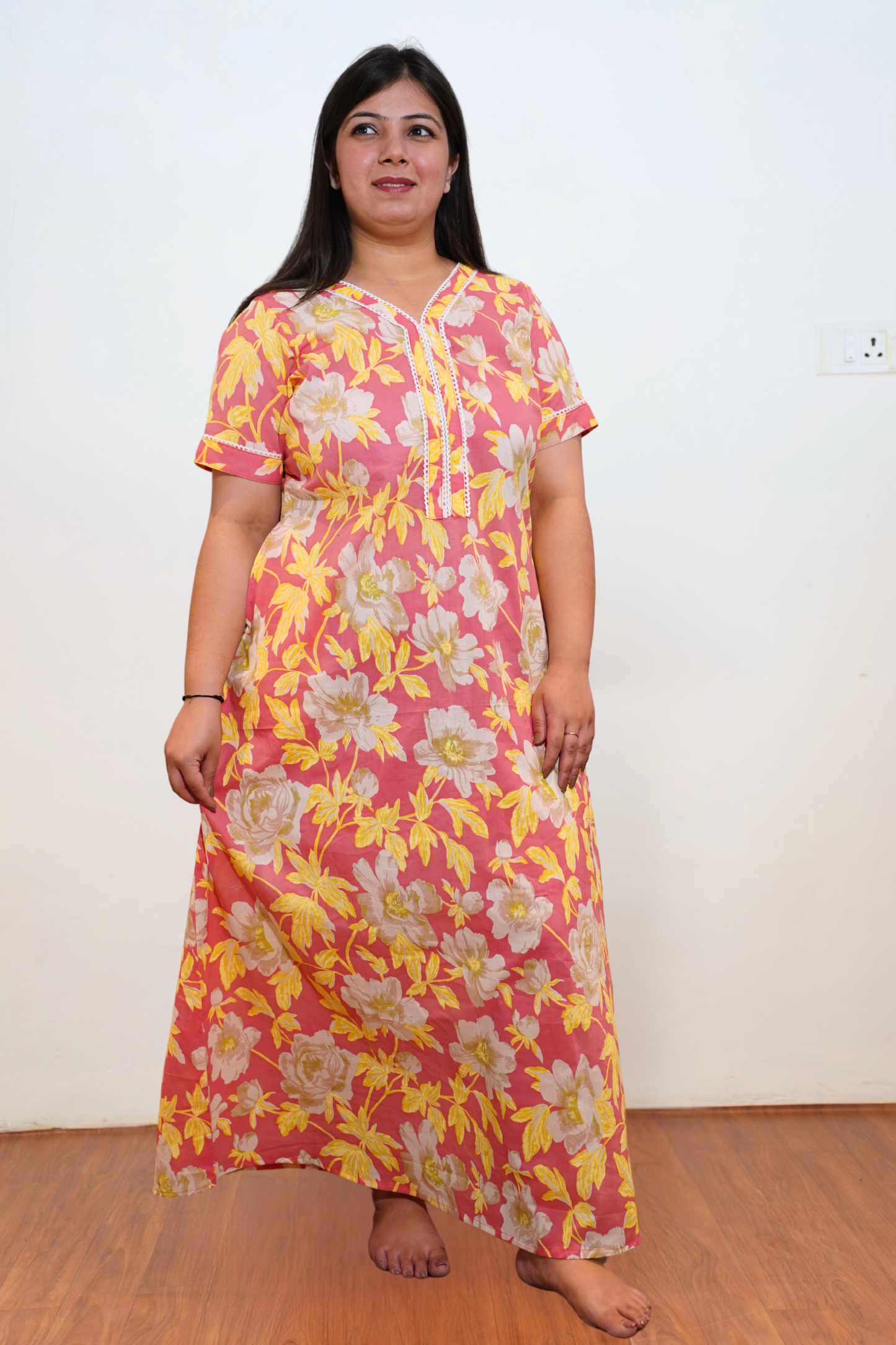 Pink Meadow Cotton Night Gown