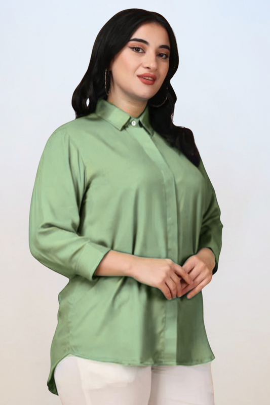 Buy Plus Size Pista Canvas Solid Rayon Shirt At Apella | Sizes XS to 10 XL | India | Free Delivery | Customized
