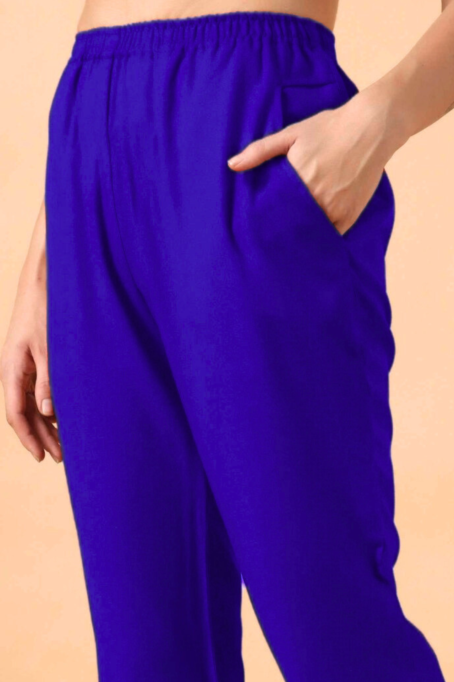 Royal Blue Woollen Pant Palazzo