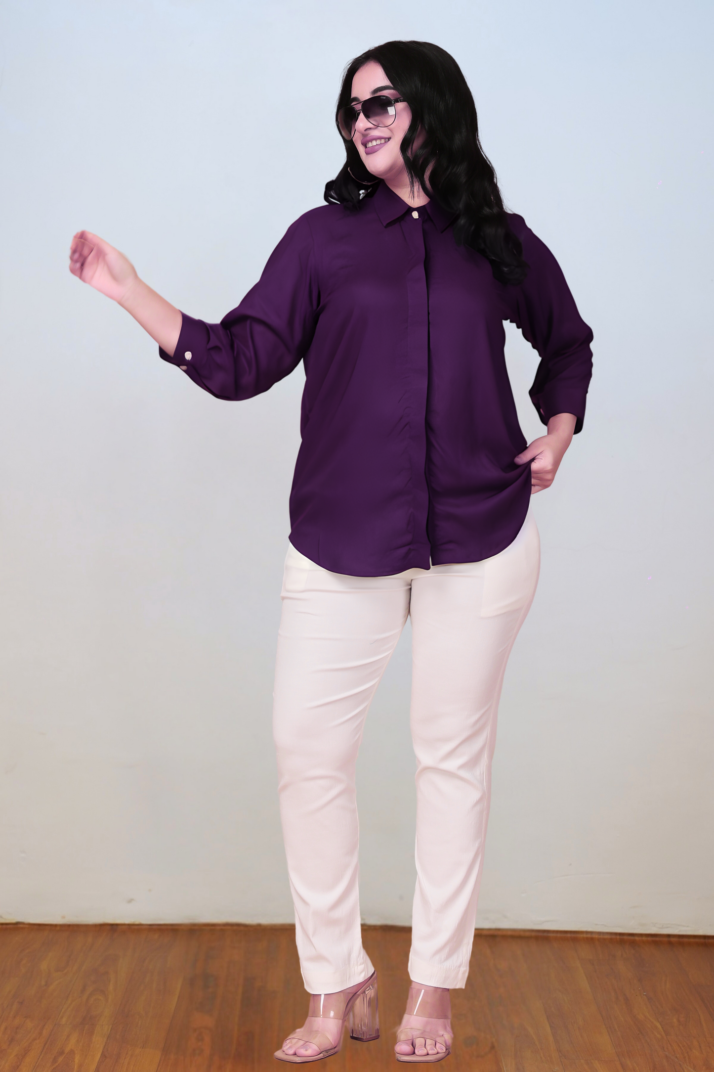 Wine Solid Rayon Shirt