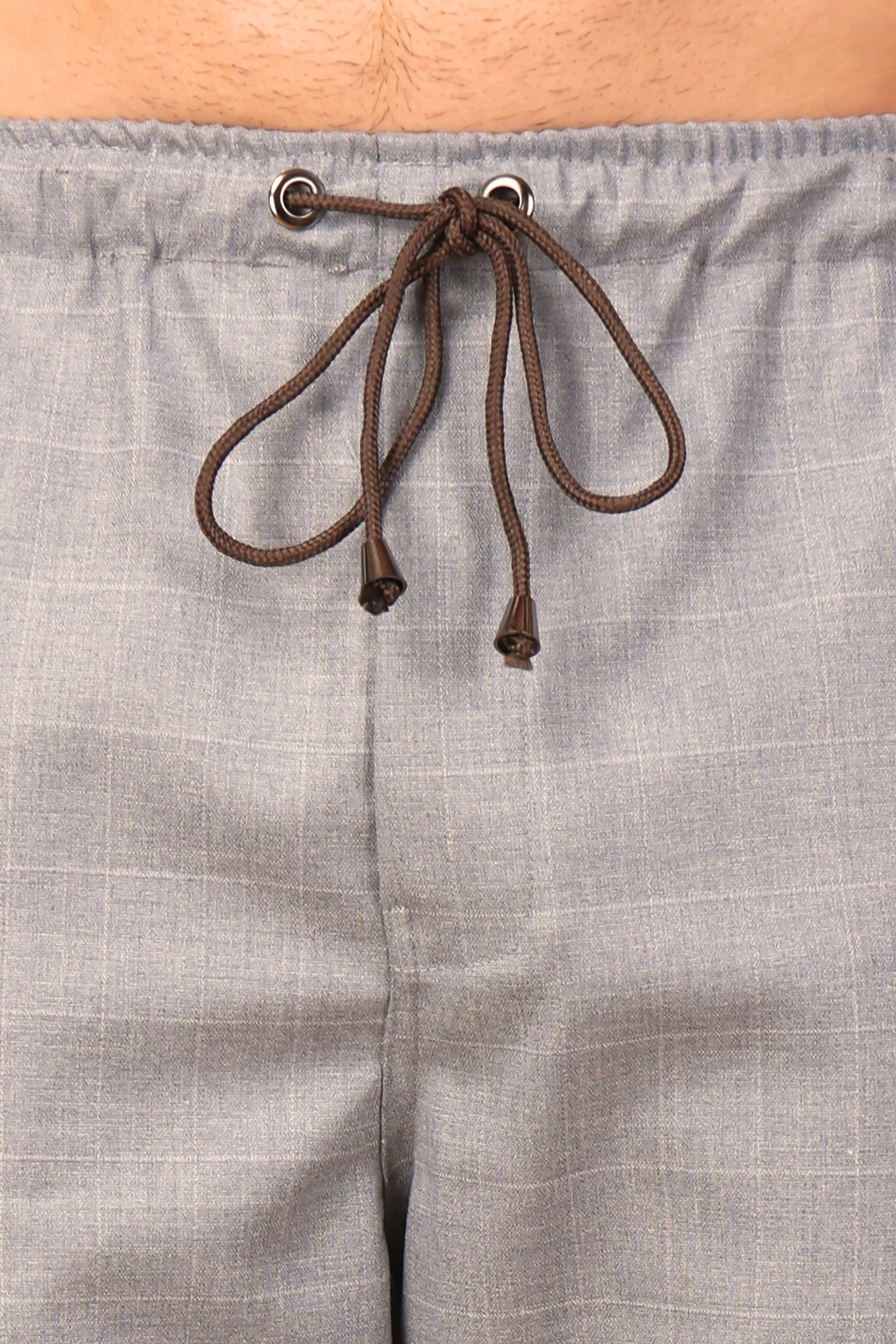 Silver Grey Checked Stretchable Cargo