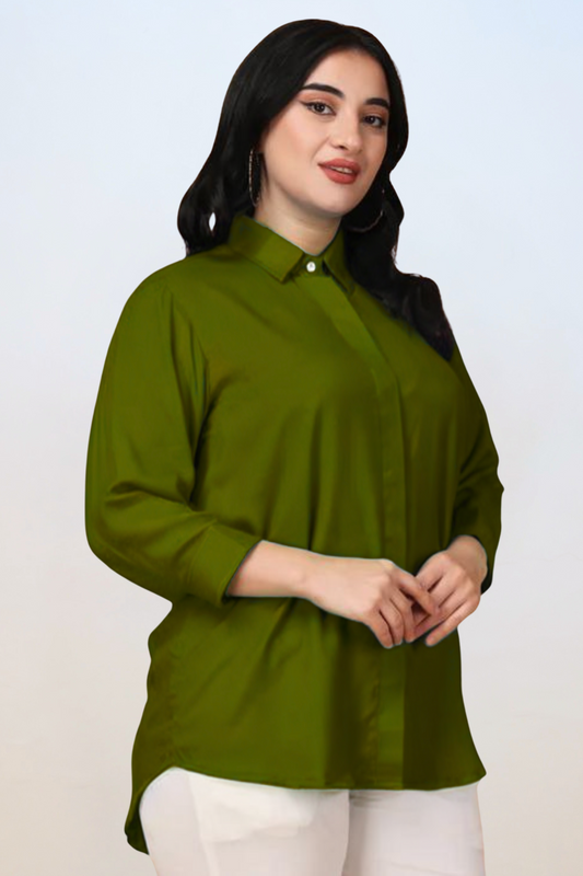 Mehndi Muse Solid Rayon Shirt
