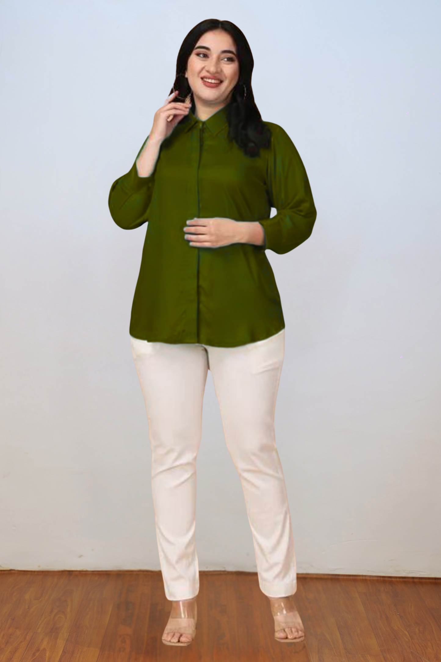 Mehndi Muse Solid Rayon Shirt