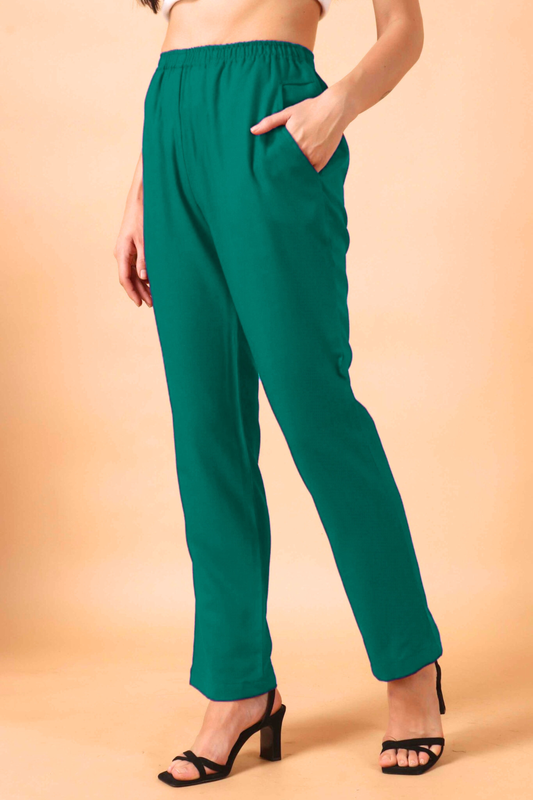 Sea Green Woollen Pant Palazzo