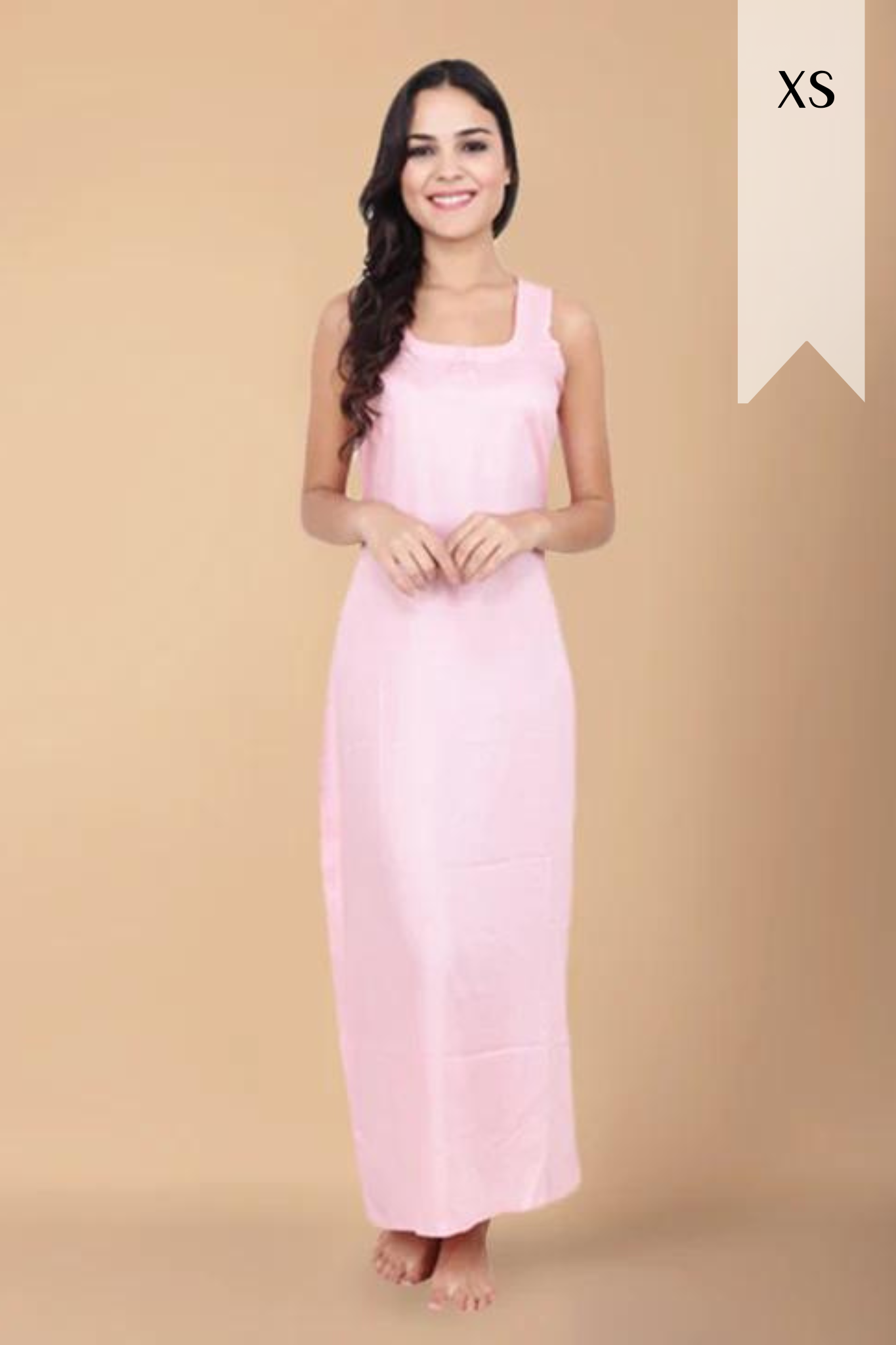 Buy Plus Size Baby Pink Rayon Nighty At Apella | Sizes XS to 10 XL | India | Free Delivery | Customized