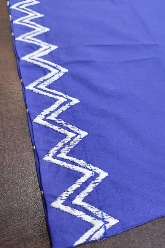 Blue Embellished Cotton Palazzo