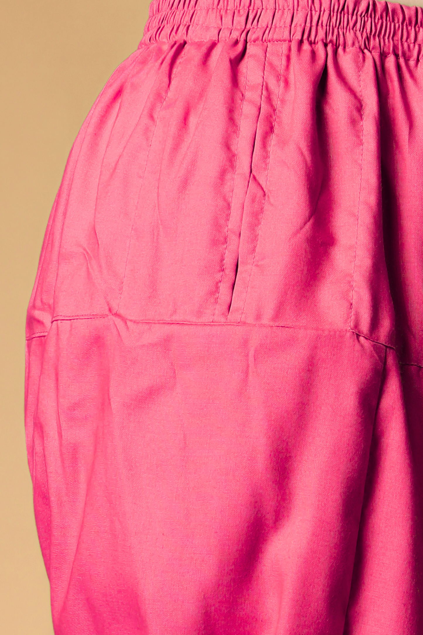 Magenta Rayon Pleated Salwar