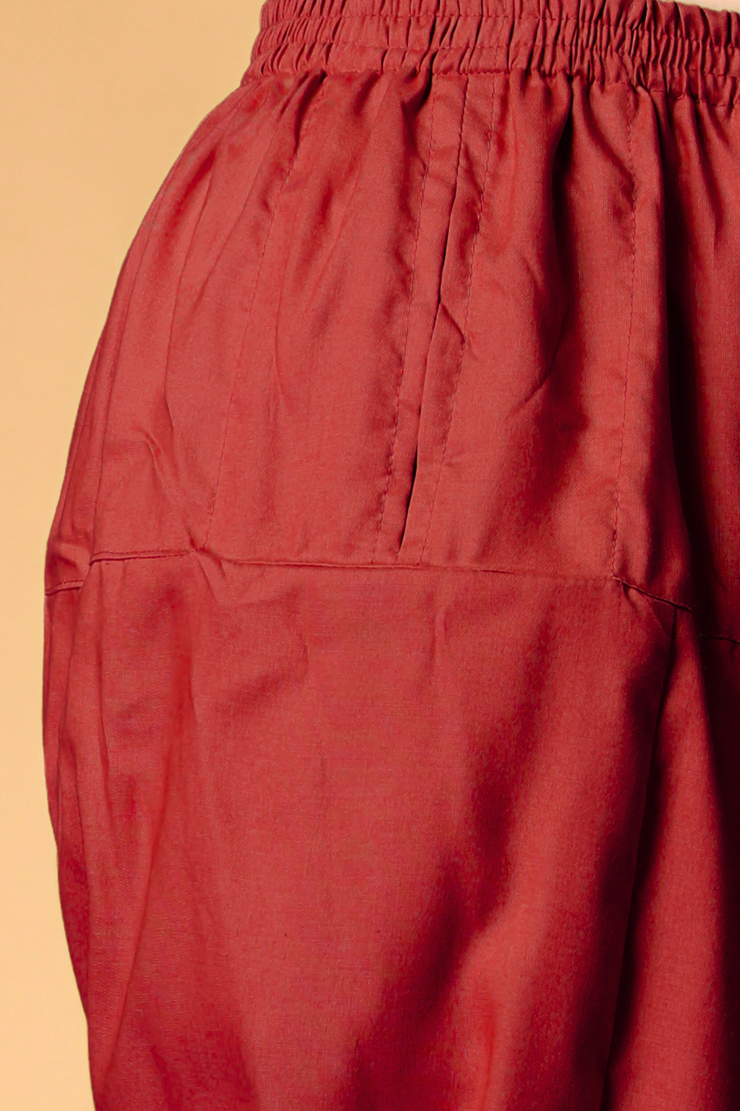 Maroon Rayon Pleated Salwar