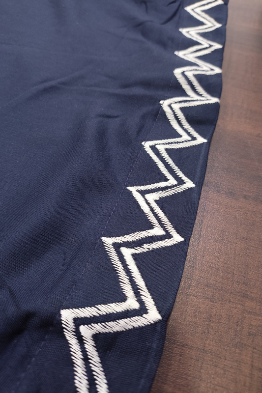 Navy Blue Embroidered Rayon Palazzo