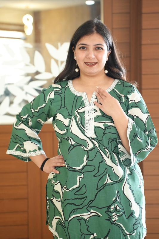 Olive Reverie Rayon Co-ord Set