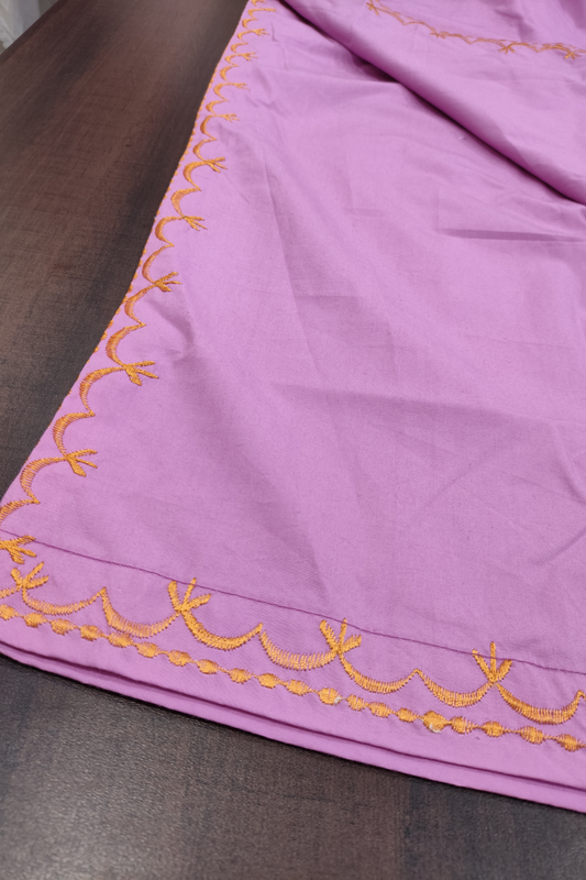 Fuchsia Embroidered Cotton Palazzo