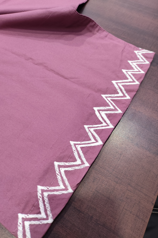 Dark Onion Embellished Cotton Palazzo