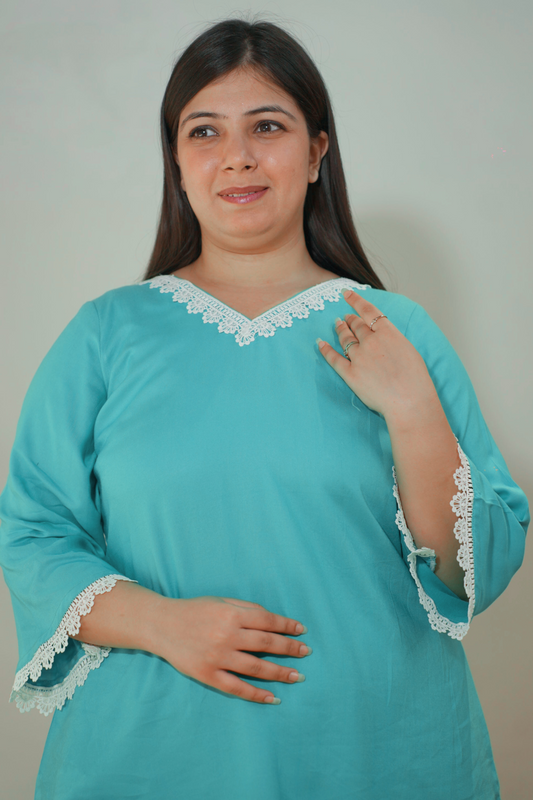 Blue Breeze Rayon Night Suit