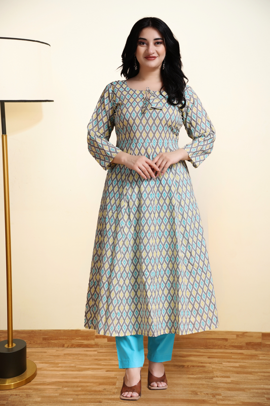 Color Crossroad Cotton Anarkali Kurta