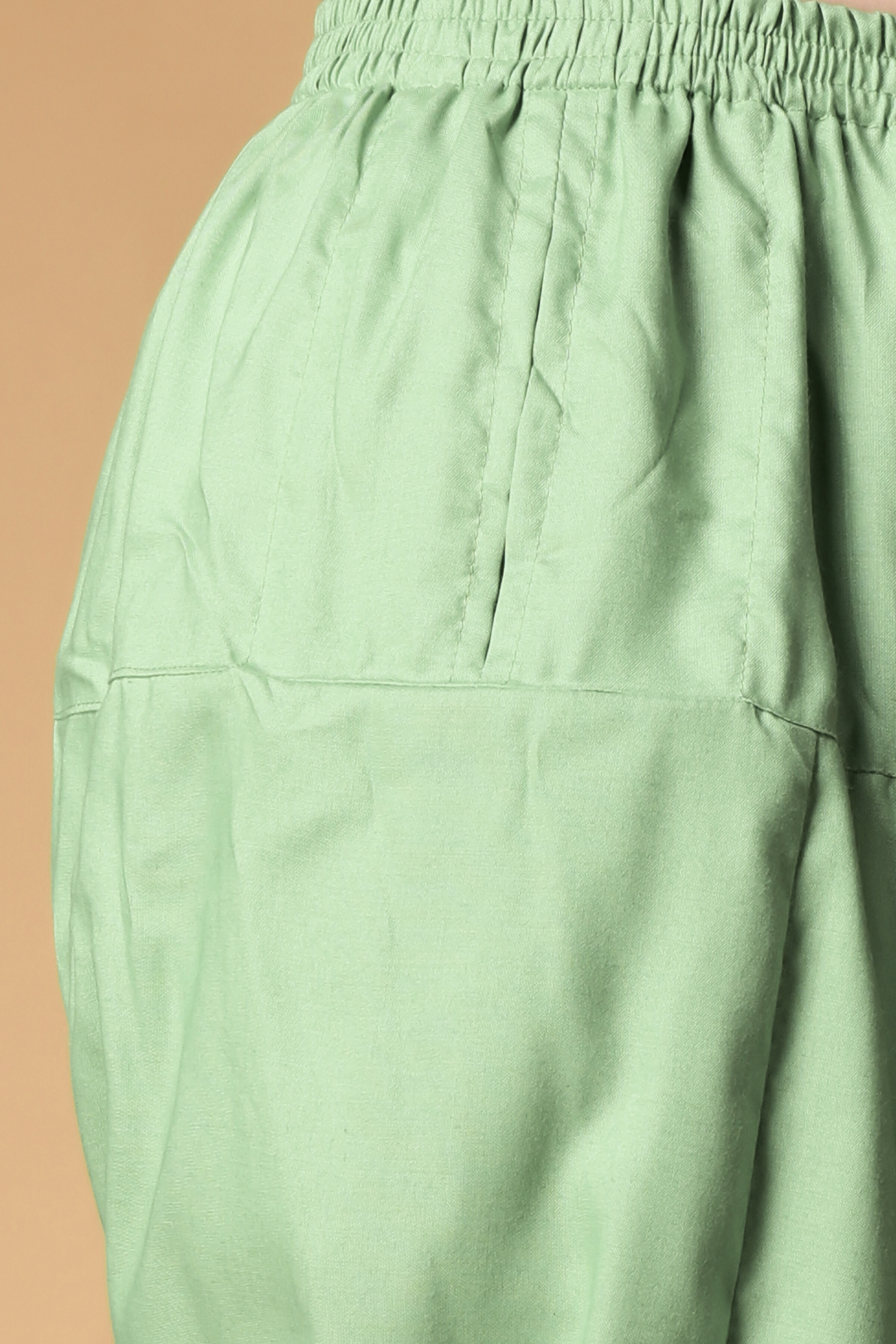 Pista Green Rayon Pleated Salwar