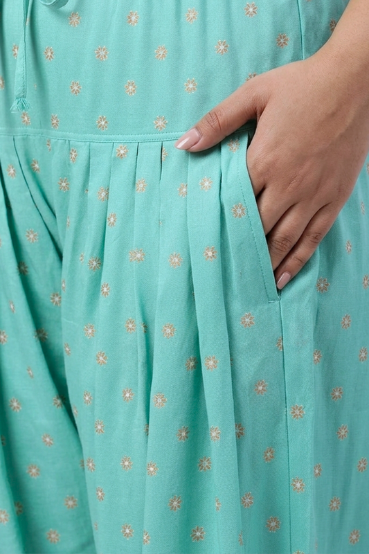 Aqua Buti Cotton Printed Salwar