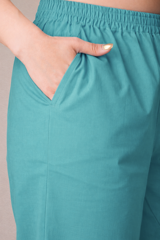 Cobalt Blue Cotton Kurti Pant