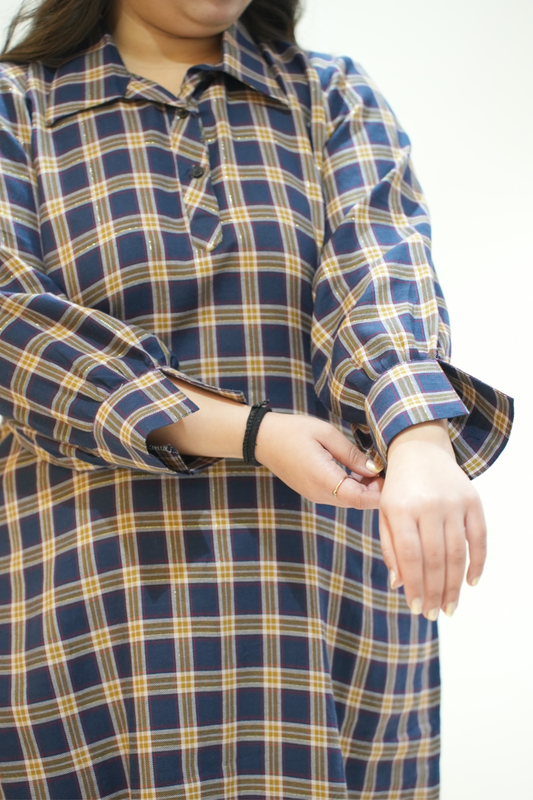 Spiced Navy Woollen Kurta Set