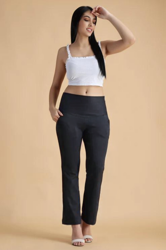 Buy Plus Size Grey Tummy Tucker Pants At Apella | Sizes XS to 10 XL | India | Free Delivery | Customized