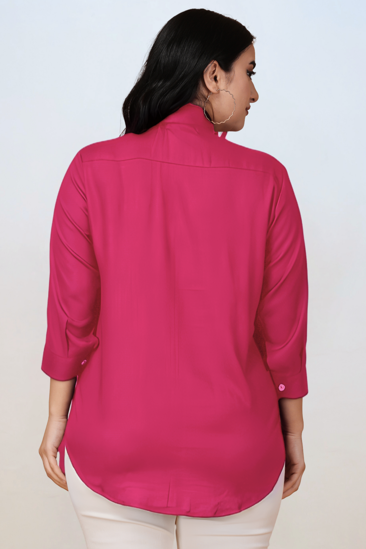 Buy Plus Size Berry Sorbet Solid Rayon Shirt At Apella | Sizes XS to 10 XL | India | Free Delivery | Customized