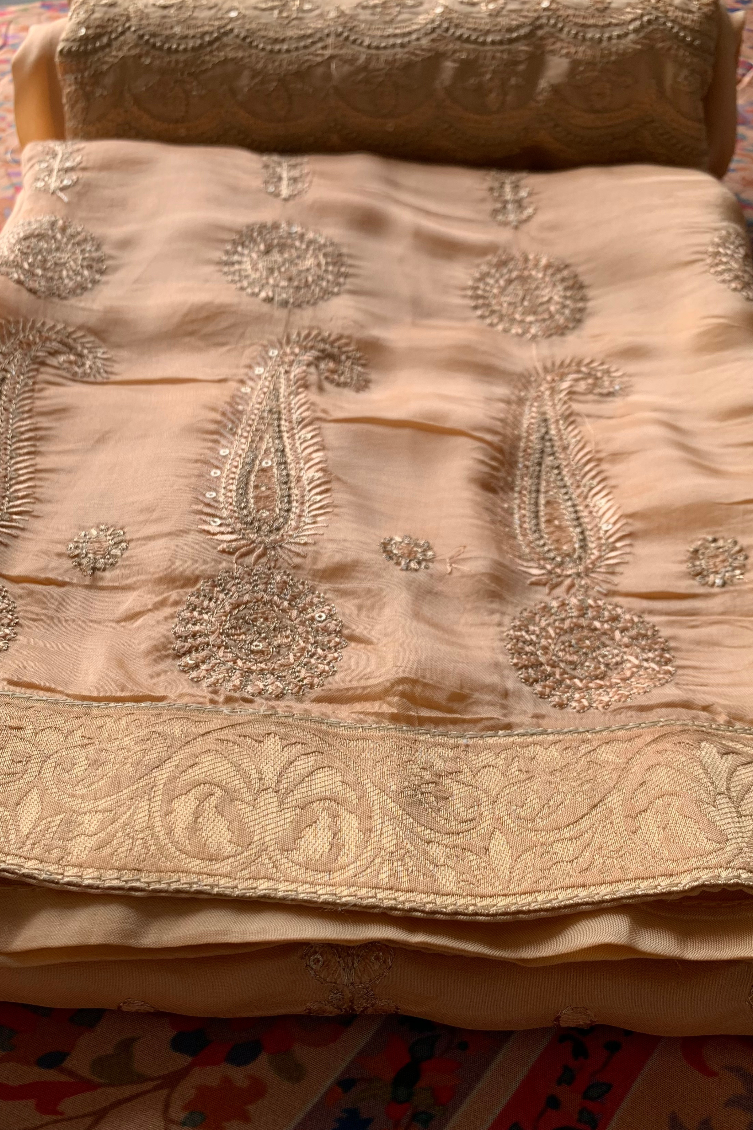 Golden Silk Dress Material - Apella Golden Silk Dress Material - Apella