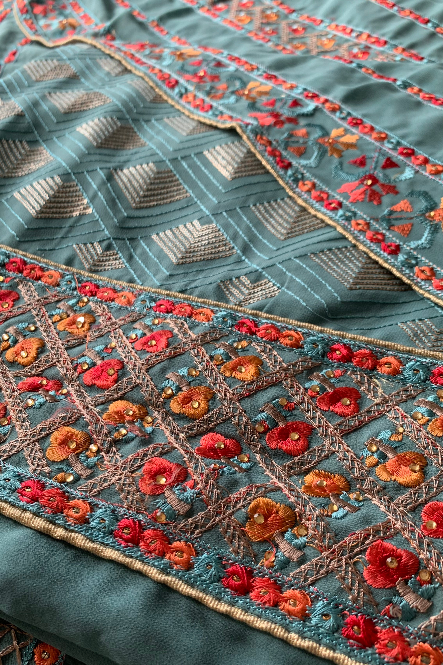 Buy Plus Size Dusty Green Fancy Suit At Apella | Sizes XS to 10 XL | India | Free Delivery | Customized