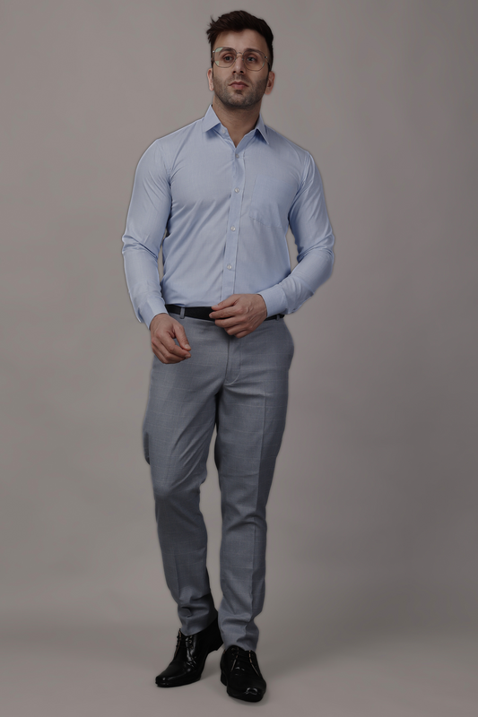 Buy Plus Size Graphite Checked Formal Trousers At Apella | Sizes XS to 10 XL | India | Free Delivery | Customized