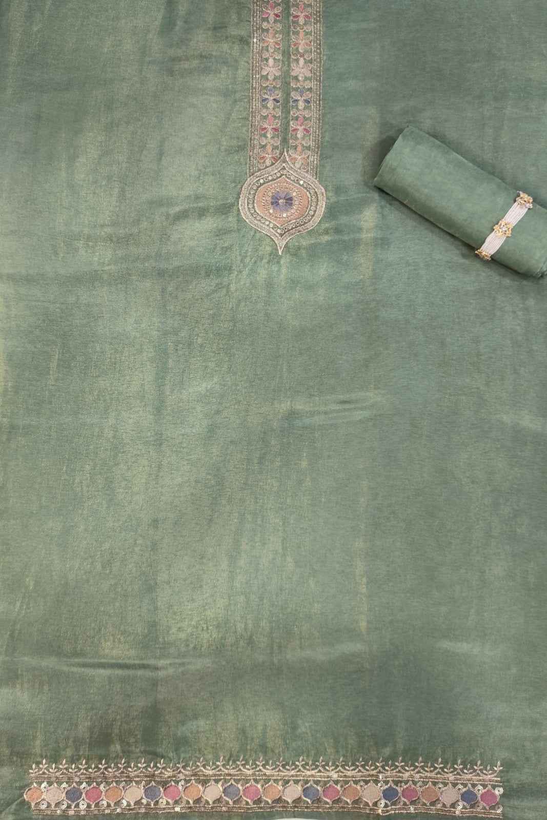 Pista Shimmer Silk Unstitched Salwar Suit