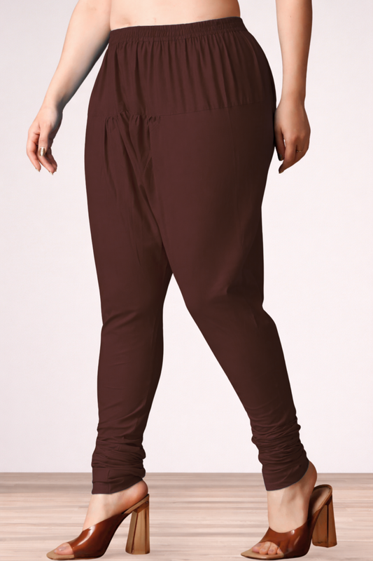 Coffee Rayon Churidar Pants