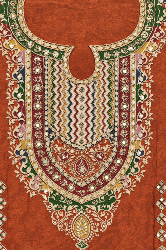 Aafreen Karachi Muslin Suit With Aari Work