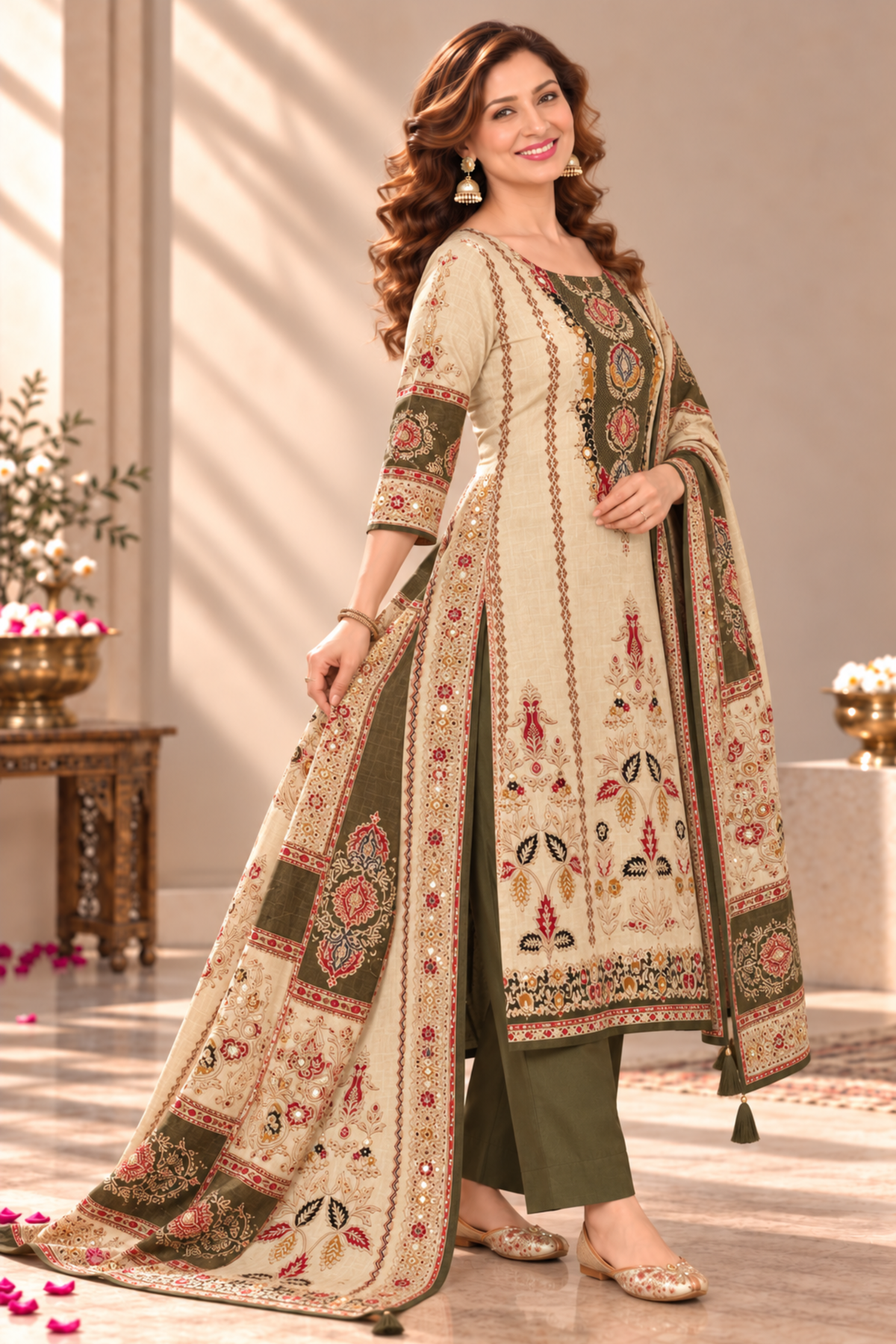 Aliya Karachi Muslin Suit With Aari Work