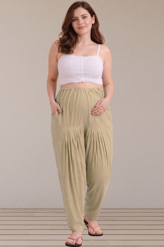 Almond Beige Easy Fit Rayon Maternity Salwar