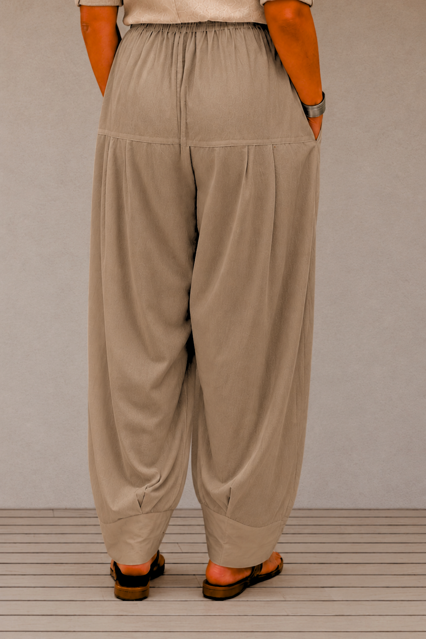 Almond Beige Rayon Farshi Salwar