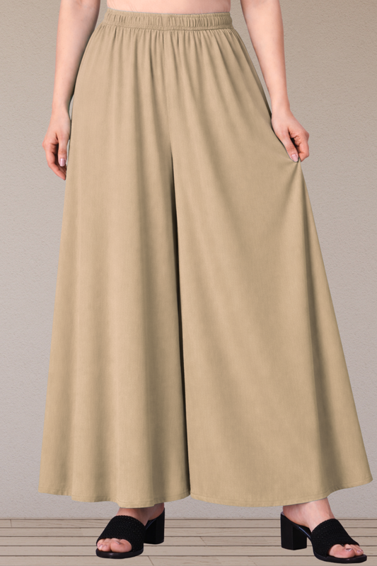 Almond Beige Rayon Skirt Palazzo