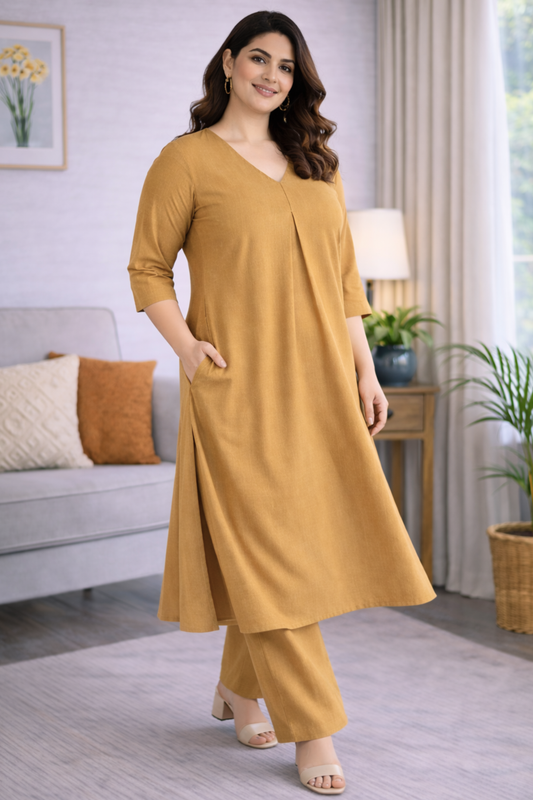 Amber Aura A-line Kurta With Flared Pants
