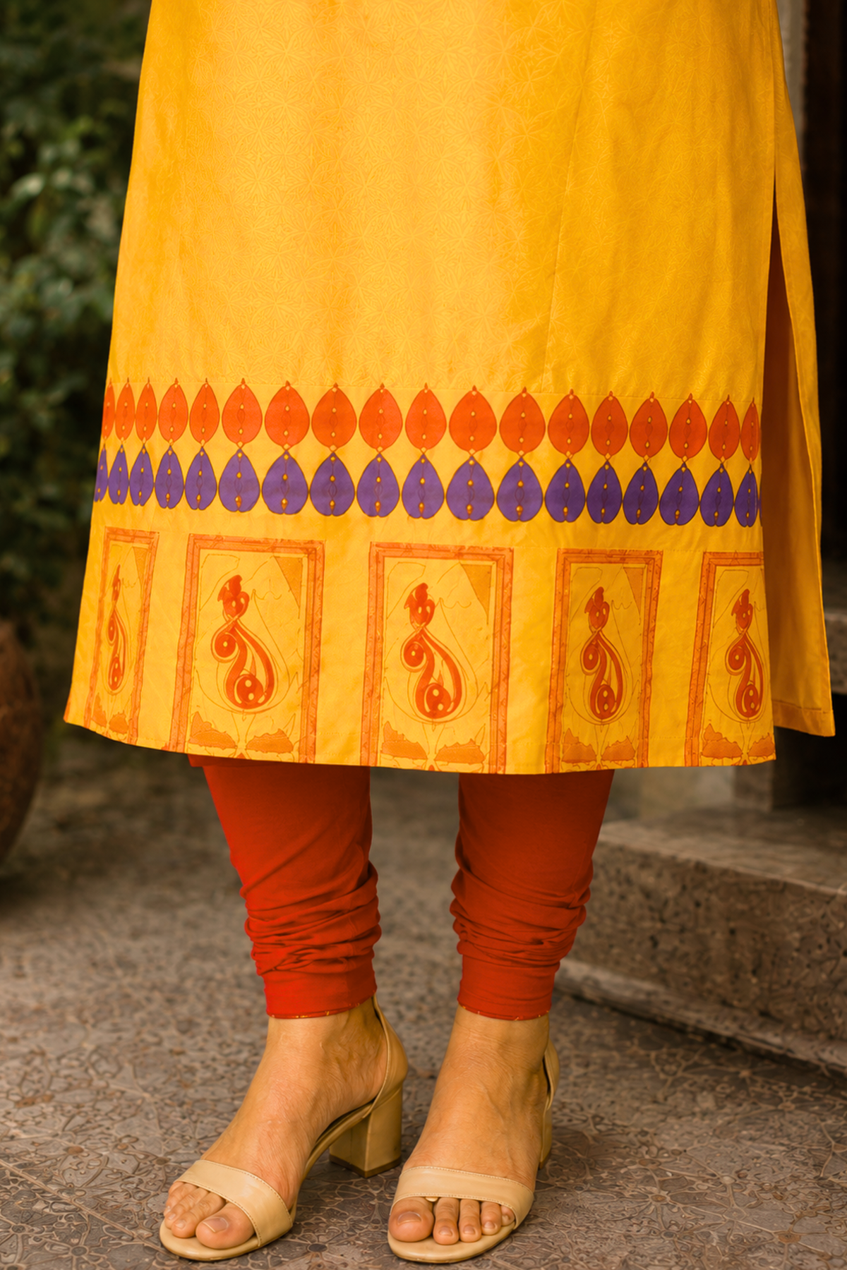 Amber Flame Churidar Suit Set