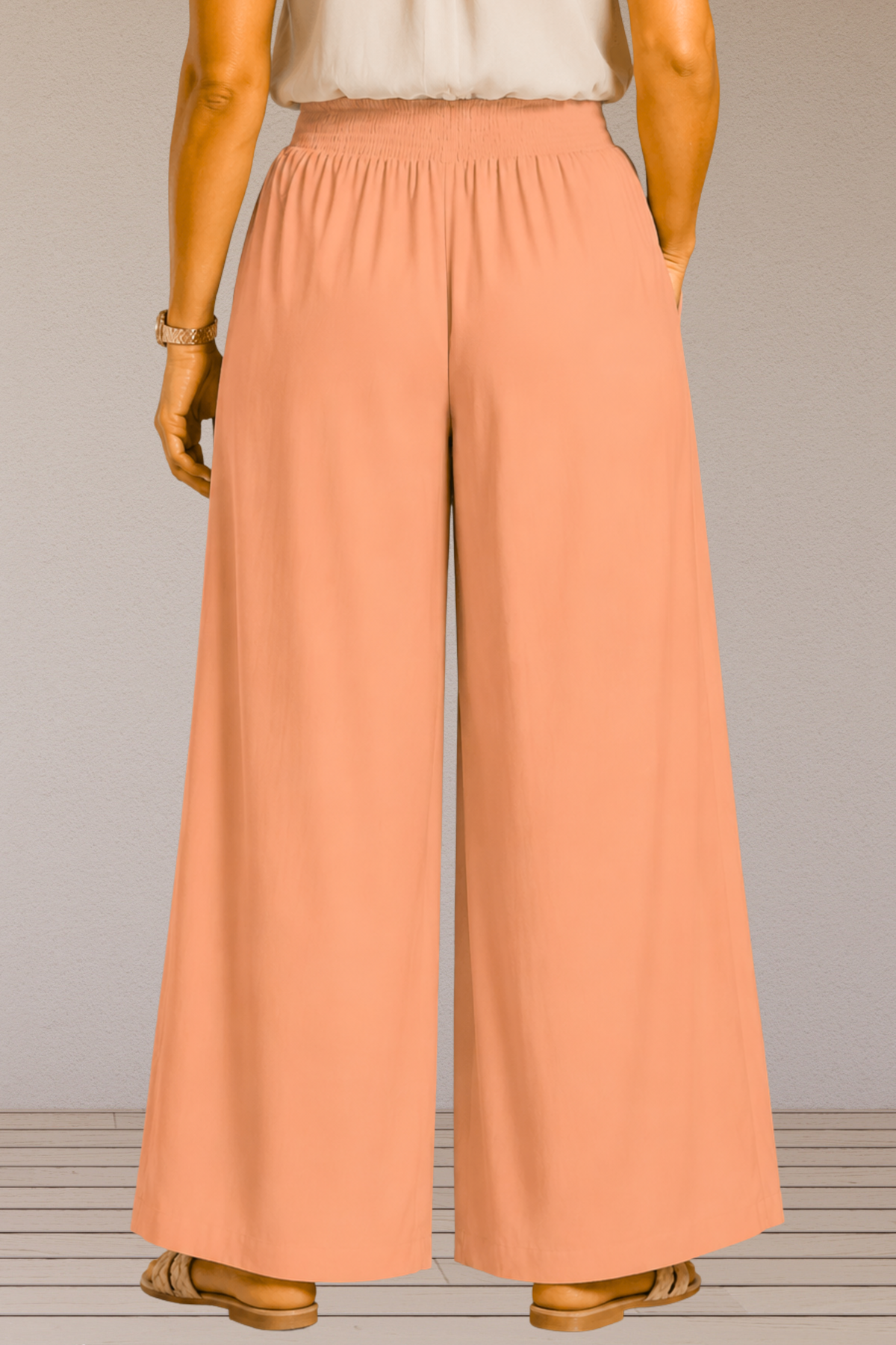 Apricot Flared Palazzo Pant