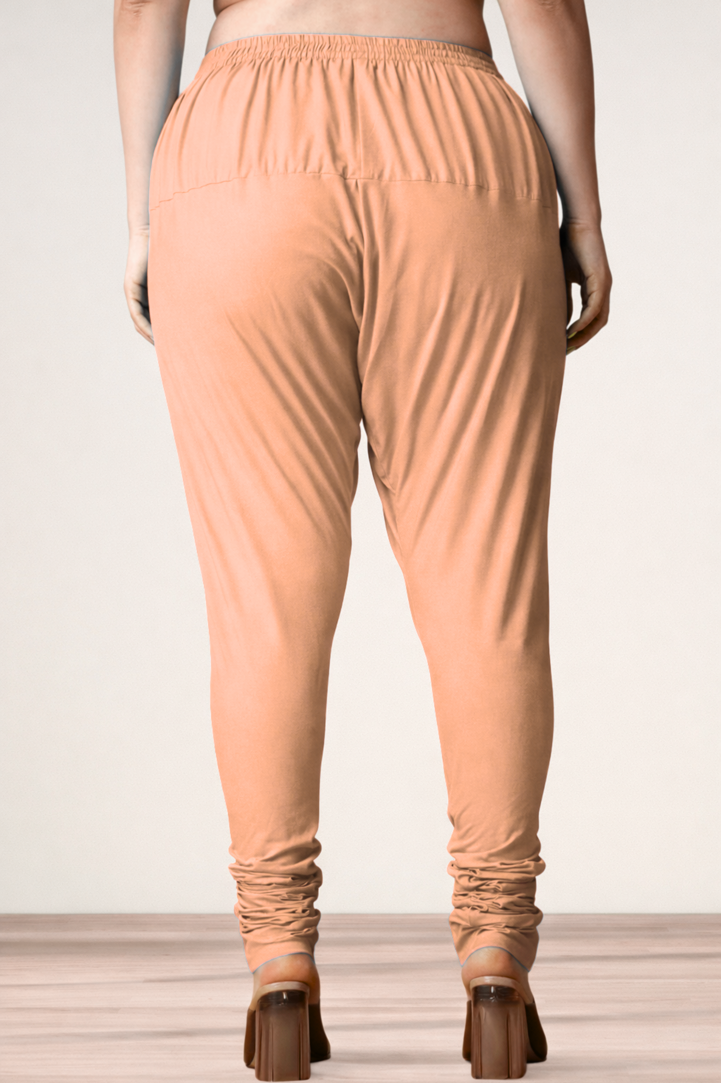 Apricot Rayon Churidar Pants
