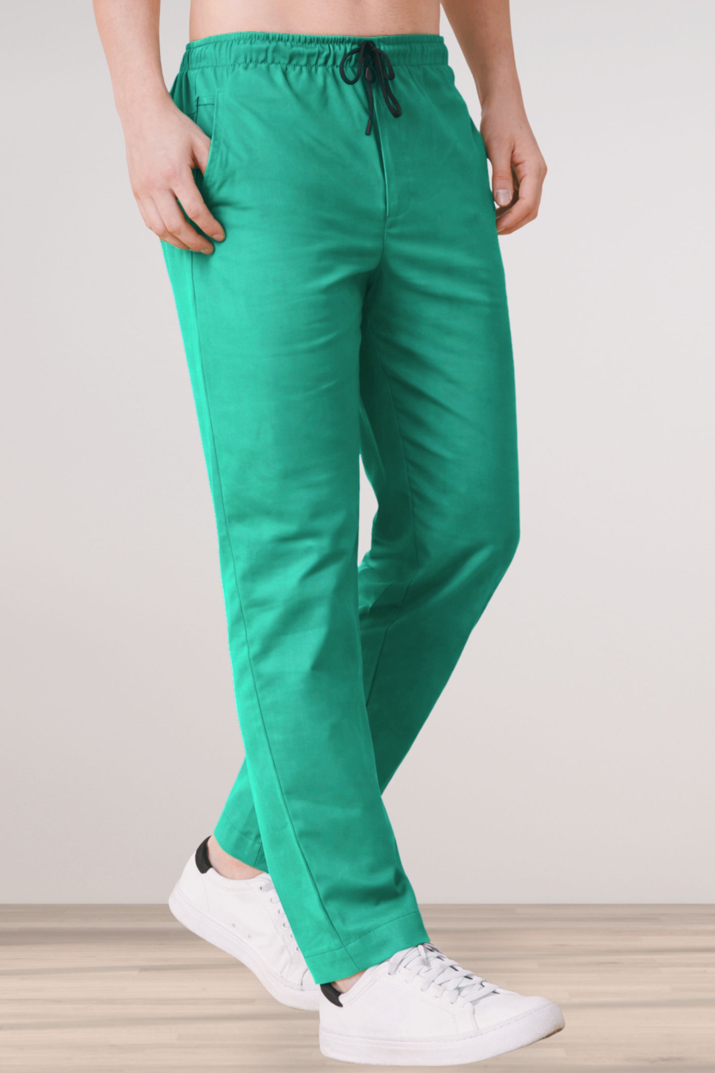 Aquamarine Cotton Cargo Pants - 2 Pocket