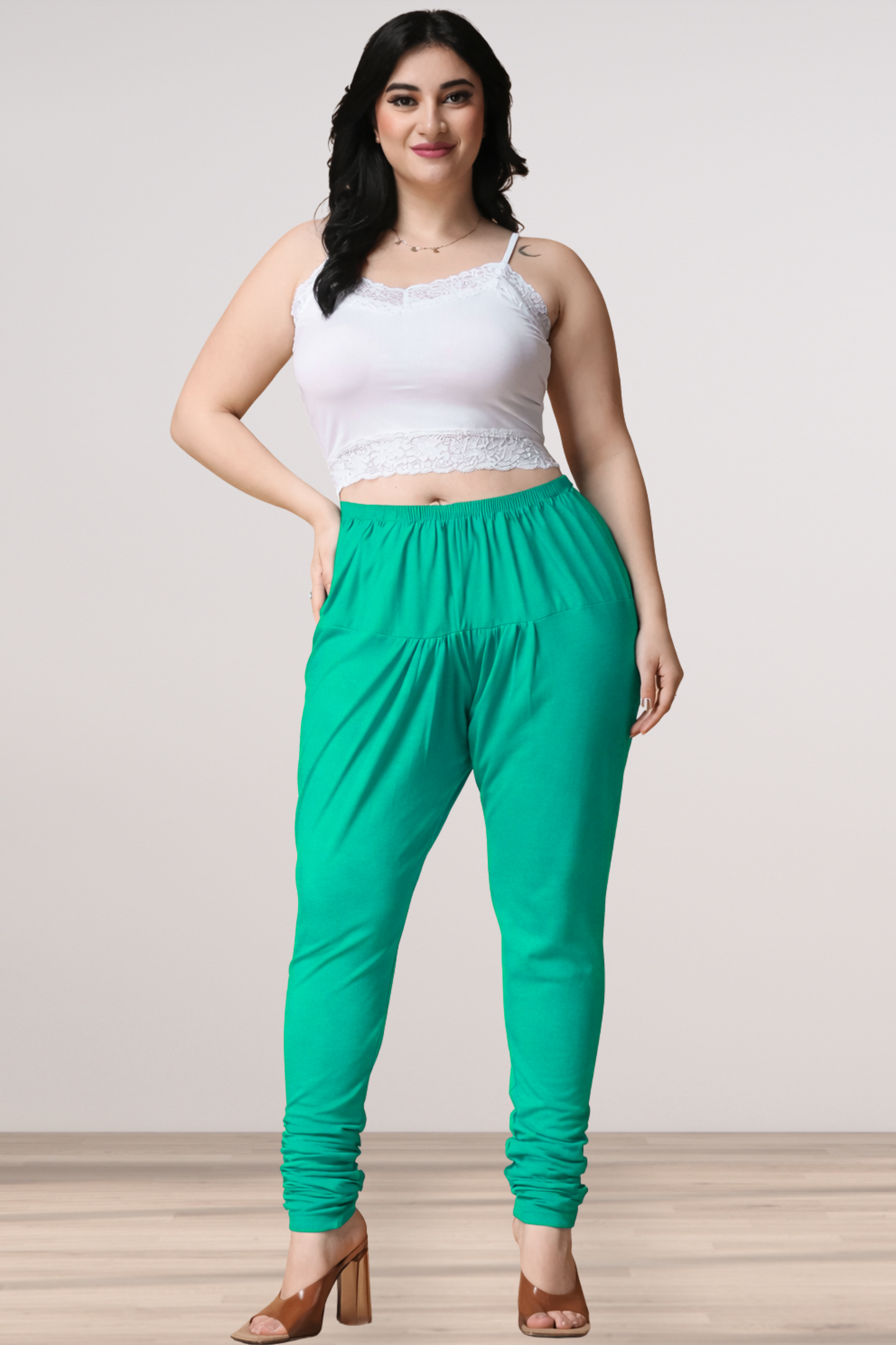 Aquamarine Cotton Churidar Pants