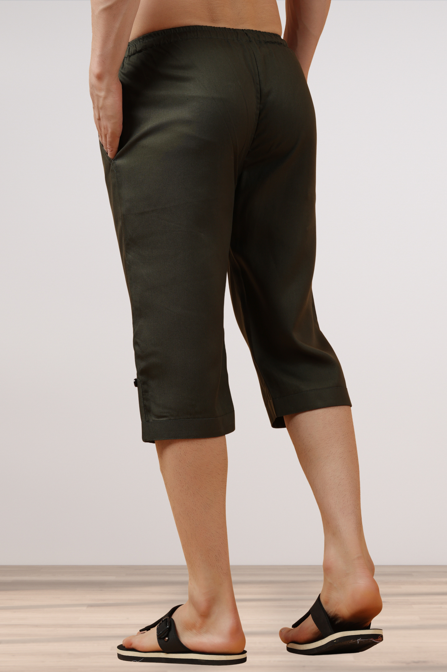 Army Green Tencel Capri