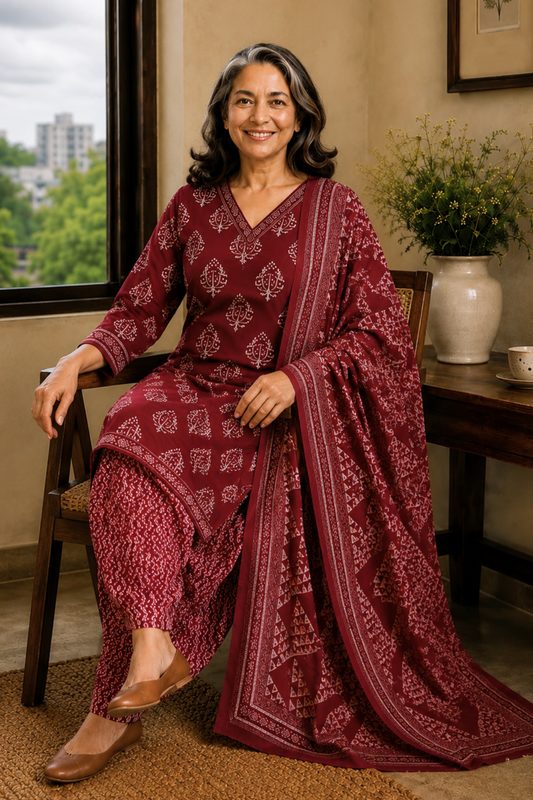 Arunima Block Printed Cotton Suit