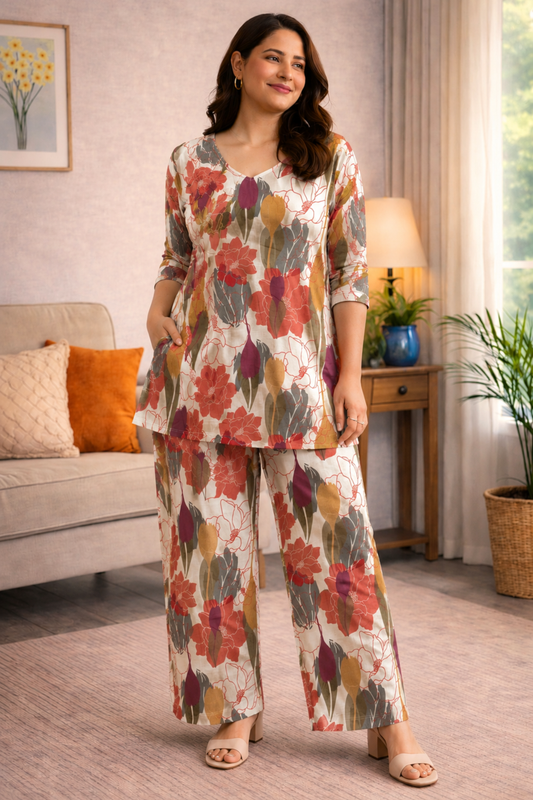 Autumn Flora Cotton Co-ord Set