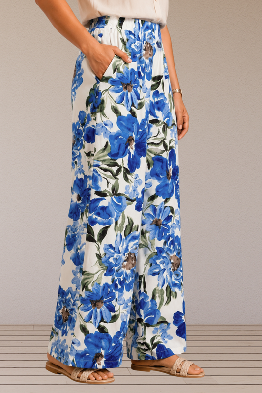 Azure Reverie Floral Lounge Pants